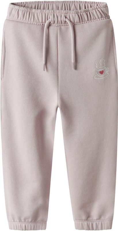 Joggingbroek - Regular Fit - Geborduurd - Ongeborstelde Sweatstof