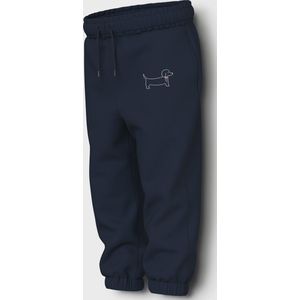 Joggingbroek - Regular Fit - Geborduurd - Ongeborstelde Sweatstof