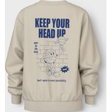 Sweatshirt - O-hals - Lange Mouwen - Rubberen Print - Regular Fit