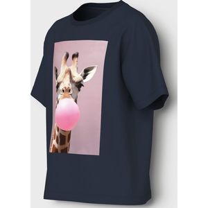 Name It T-Shirt - NkfVotea - Navy Blazer/Giraffe - Name It - 11-12 jaar (146-152) - T-Shirt