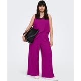 ONLY Carmakoma - Wijde Broek - Fuchsia - Crinkle-structuur