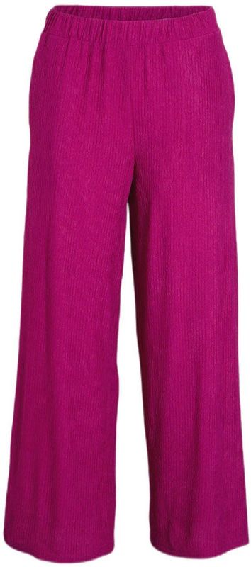 ONLY Carmakoma - Wijde Broek - Fuchsia - Crinkle-structuur