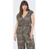 ONLY CARMAKOMA - Jumpsuit - Zwart - Katoen - Smalle Bandjes - Riem in Taille