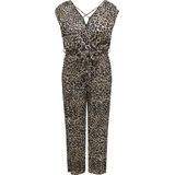 ONLY CARMAKOMA - Jumpsuit - Zwart - Katoen - Smalle Bandjes - Riem in Taille