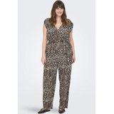 ONLY CARMAKOMA - Jumpsuit - Zwart - Katoen - Smalle Bandjes - Riem in Taille