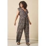 ONLY CARMAKOMA - Jumpsuit - Zwart - Katoen - Smalle Bandjes - Riem in Taille