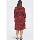 ONLY CARMAKOMA - Jurk - Blauw - Katoen - Overhemdkraag - 3/4 Mouwen