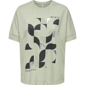 Only - T-shirt - Olijfkleurig - Viscose/Nylon