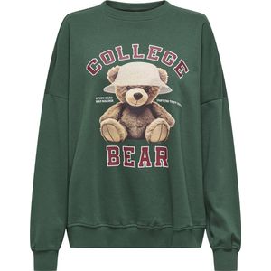 Only - Onlbila Bear O-neck Swt - Groene Sweater - Dames