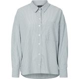 Poplin Blouse - Katoen - Soepelvallende Pasvorm - Lange Mouwen - Blousekraag