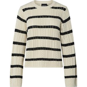Pieces - Ajourtrui - Birch - 100% Katoen - Regular Fit