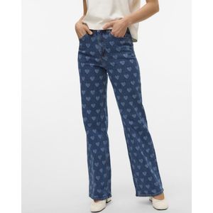 Vero Moda - Vmtessa Hr Wide Jeans - Denim - Medium Blue - 79% Katoen