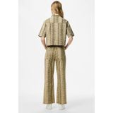 PIECES - Jeans - Beige - Straight Leg - Cropped Lengte - Regular Waist