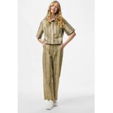 PIECES - Jeans - Beige - Straight Leg - Cropped Lengte - Regular Waist