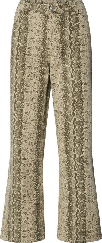 PIECES - Jeans - Beige - Straight Leg - Cropped Lengte - Regular Waist