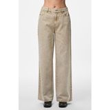 Pieces - Pcfay Mw Wide - Denim Jeans - Sandshell - Dames