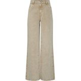 Pieces - Pcfay Mw Wide - Denim Jeans - Sandshell - Dames