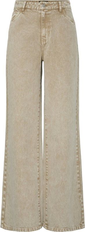 Pieces - Pcfay Mw Wide - Denim Jeans - Sandshell - Dames
