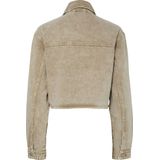 Pieces - Pcfay Cropped Denim Jacket - Zandkleur - Dames Jas