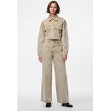 Pieces - Pcfay Cropped Denim Jacket - Zandkleur - Dames Jas