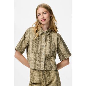 PIECES - Denim Blouse - Korte Mouwen - Regular Fit