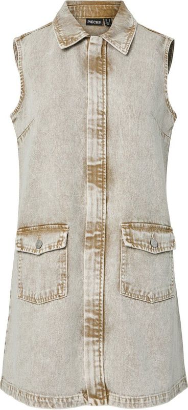 Pcfay - Denim Midi-jurk - Spijkerjurk - Mouwloos - Relaxed Fit