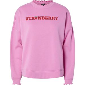 PIECES Pcmaliah Ls Print Sweat Bc, Fuchsia pink., S