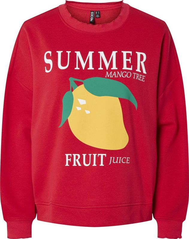 Pieces - Pcmaliah - Sweater - True Red - 50% Katoen, 50% Gerecycled Polyester