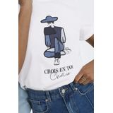 Only - Onlemma Life - T-shirt - Wit - Regular Fit - Korte Mouwen