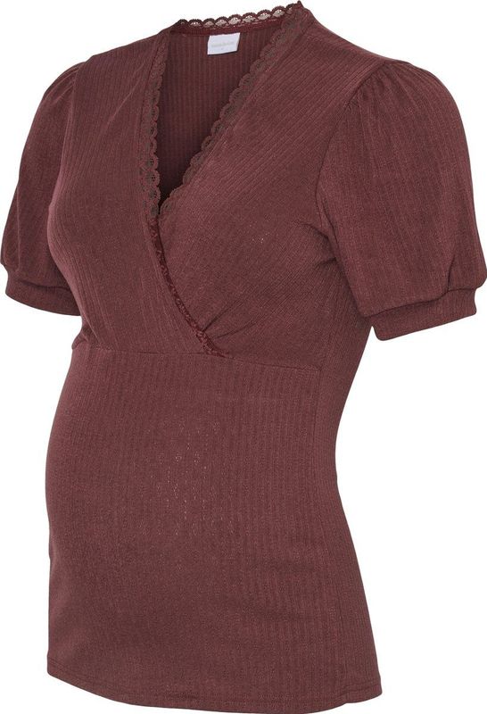 Blouse - Regular Fit - O-hals Top - Korte Mouwen - Voedingsfunctie met Wikkeleffect