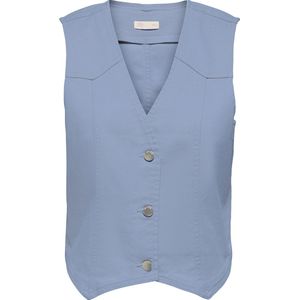 Jacqueline de Yong - Gilet - Blue Denim - Katoen Polyester