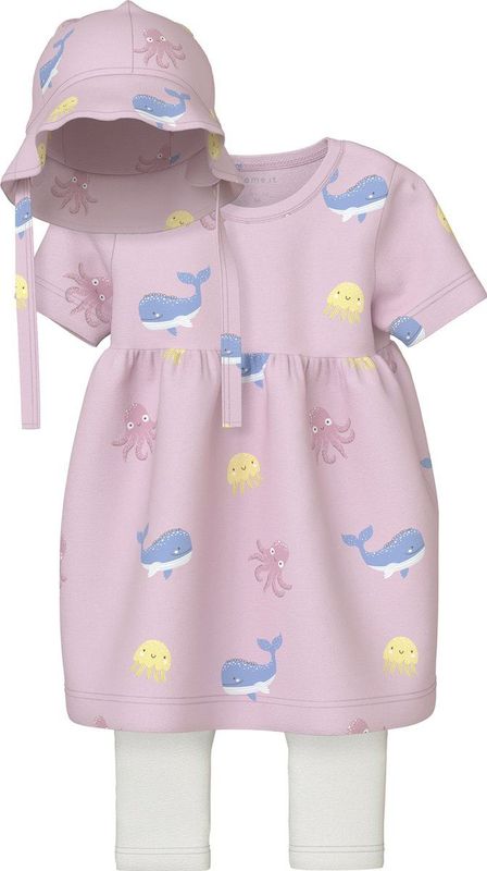 NAME IT - NBFVANDORA - Set - Lichtblauw - Geel - Rosa - Offwhite - 3-delig