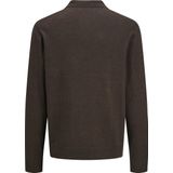 Jack & Jones - Jjeemil Knit Polo - Bruin - Half Zip - Lange Mouwen