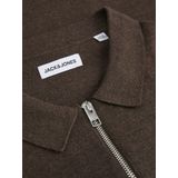 Jack & Jones - Jjeemil Knit Polo - Bruin - Half Zip - Lange Mouwen