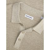 Basic - Gebreide Polo - Blauw - Katoen - Relaxte Pasvorm