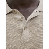 Basic - Gebreide Polo - Blauw - Katoen - Relaxte Pasvorm