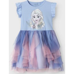 Jurk - Disney's Frozen - Glitterdetail - O-hals - Korte Mouwen - Regular Fit