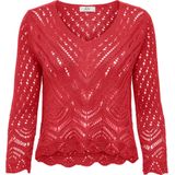 JDY - Gebreide Top - V-Hals - 3/4 Mouwen - Schelp Detail