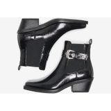 Onlamie - Enkellaarsjes - Imitatieleer - Gesp - Puntneus - Blokhak - 6 cm