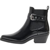 Onlamie - Enkellaarsjes - Imitatieleer - Gesp - Puntneus - Blokhak - 6 cm