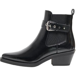 Dames Enkellaarsjes Casual Retro Omzoomd Suède Platte Rits Effen Kleur Ronde Neus Winterschoenen Cowboy Cowgirl Laarzen,D-39(EU