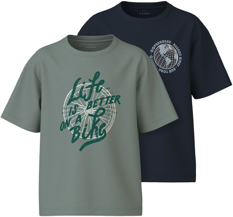 T-shirt - 2-Pack - Ronde Hals - Korte Mouwen - Jersey - Losse Fit