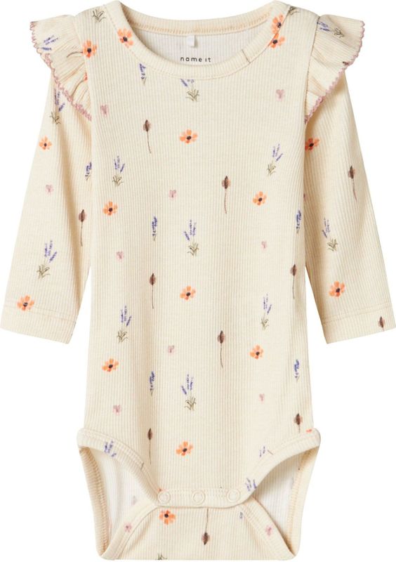 Lange Mouwen Romper - Body - Zacht - Ronde Hals - Drukknoopsluiting - Ruches