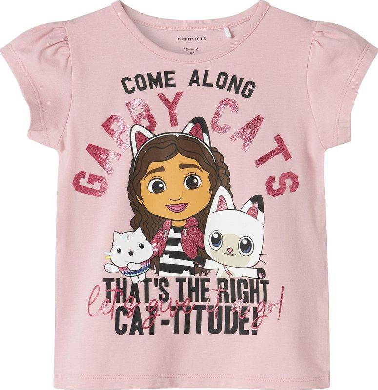 Gabby's Poppenhuis - T-shirt - Met Rubberen Print - Korte Mouwen - Glitter Detail