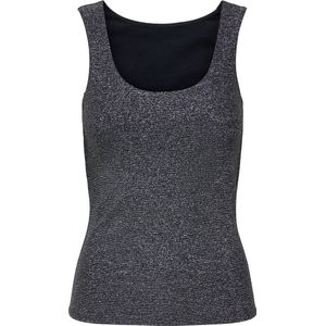 JDY - Ribgebreid Topje - Grijs - Zilver Glitter - V-Uitsnijding