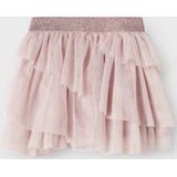 Plooirok - Geweven Stof - Glitter Detail - Elastische Taille - Lichtblauw