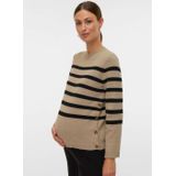 Gebreide Pullover - Regular Fit - O-hals - Lange Mouwen - Geribde Mouwuiteinden