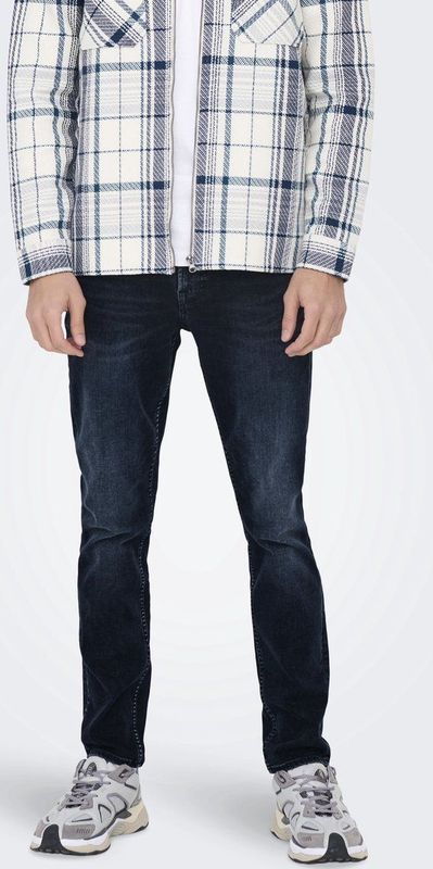 Onsloom - Low Rise Slim Fit - Jeans - Blauw Denim met Zwarte Over-dye
