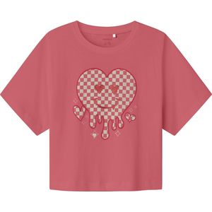 T-shirt - Glitterprint - Jersey - Korte Mouwen - Ronde Hals