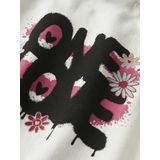 Hoodie - Glitterprint - Geborstelde Sweatstof - Ronde Hals - Lange Mouwen